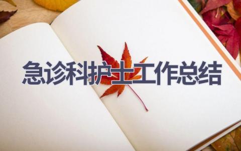 急诊科护士工作总结14篇范文