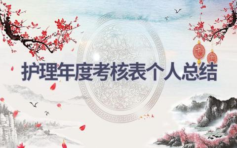 护理年度考核表个人总结6篇范文