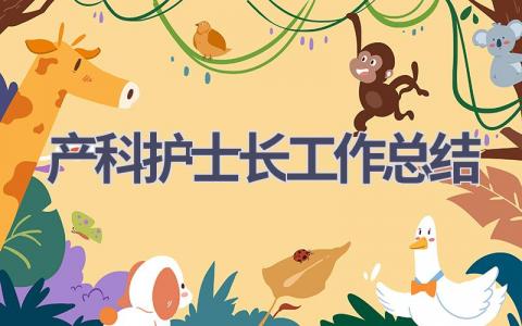 产科护士长工作总结12篇范文