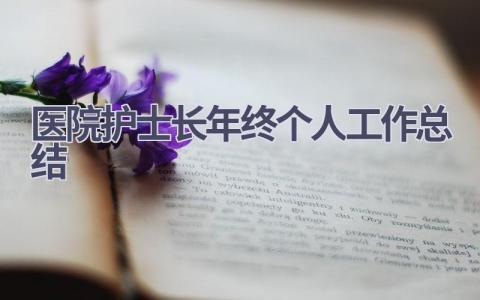 医院护士长年终个人工作总结13篇范文