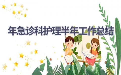 2024年急诊科护理半年工作总结7篇范文