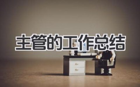 主管的工作总结
