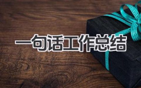 一句话工作总结