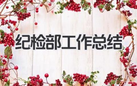 纪检部工作总结