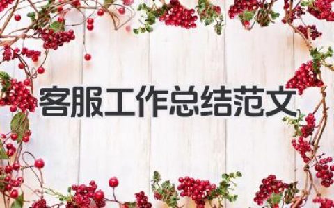 客服工作总结范文