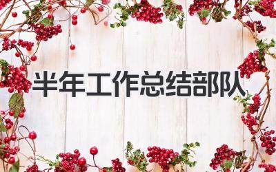 半年工作总结部队