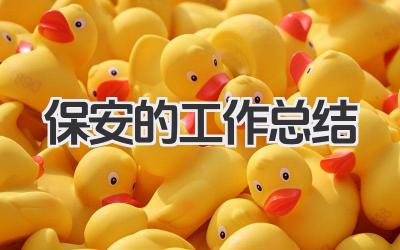 保安的工作总结