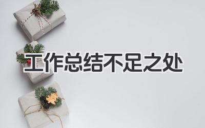 工作总结不足之处