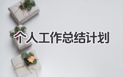 个人工作总结计划