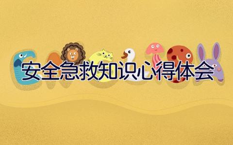 安全急救知识心得体会